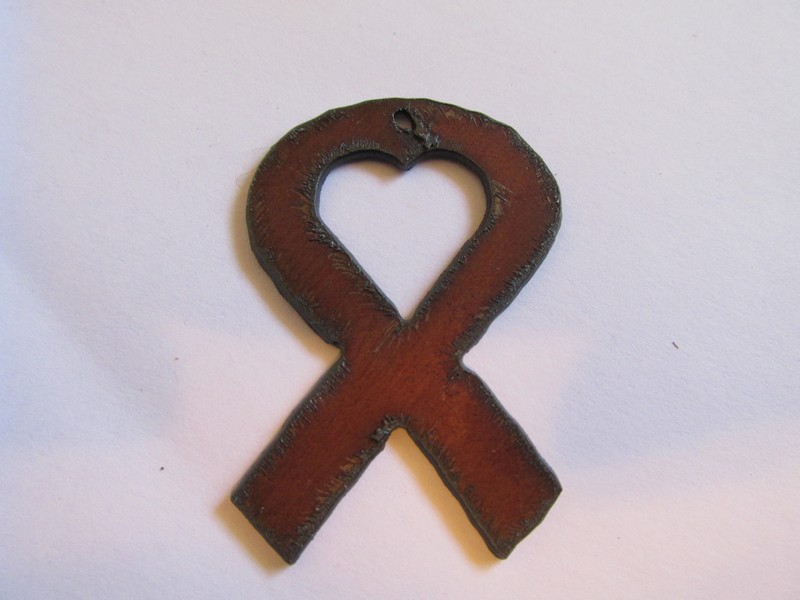 (image for) Awareness ribbon with heart #TT002HH-2 1/4